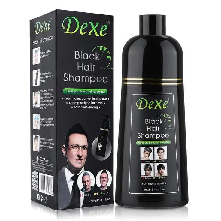 Dexe Black Hair Shampoo 400ml – Instant Black Hair Colour